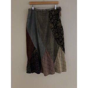 Sacred Threads Patchwork Skirt Size L Boho Indie Hippie Gypsy Festival Coachella
